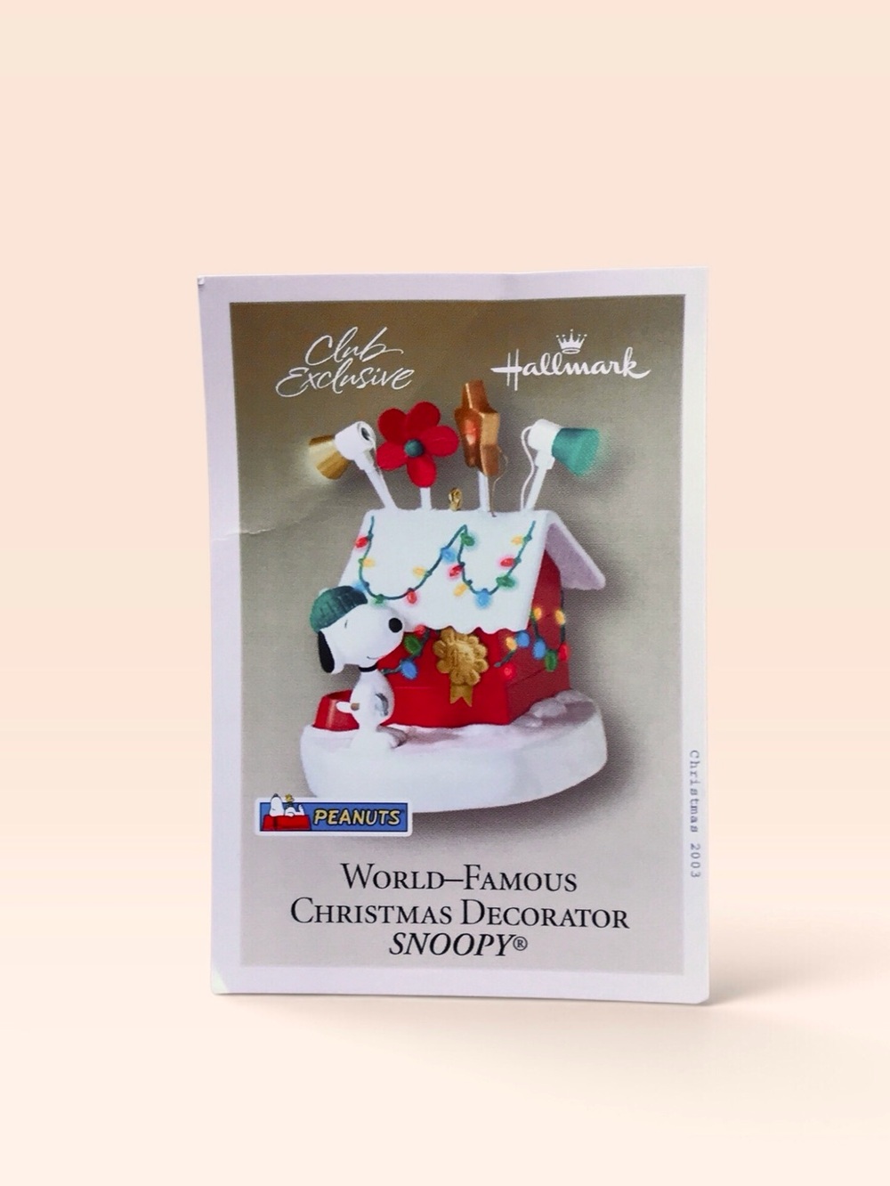 Peanuts Snoopy Christmas Ornament Light & SOUND World Famous Decorator 2003 - Picture 10 of 10